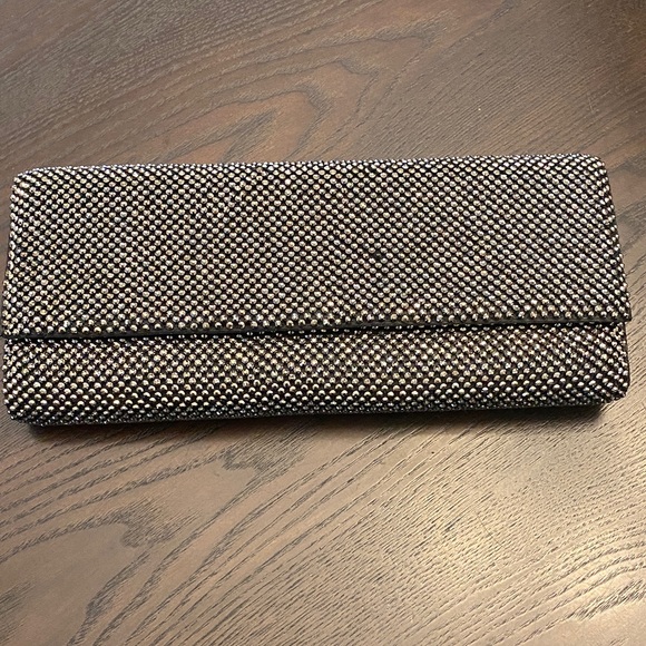 Jessica McClintock Black Satin Clutch - Picture 1 of 5